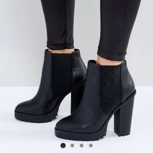 ASOS black pull on booties